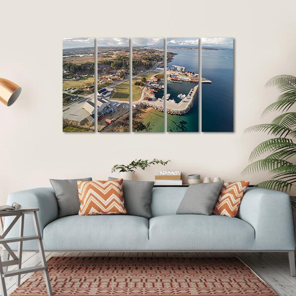 Small Norwegian Island Canvas Wall Art-5 Horizontal-Gallery Wrap-22" x 12"-Tiaracle