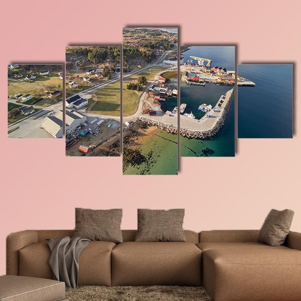 Small Norwegian Island Canvas Wall Art-5 Star-Gallery Wrap-62" x 32"-Tiaracle