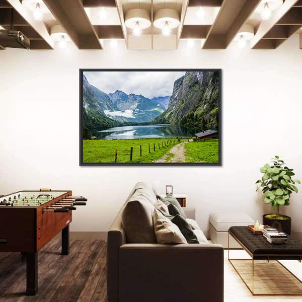 Small Restaurant In The Mountains Canvas Wall Art-3 Horizontal-Gallery Wrap-25" x 16"-Tiaracle