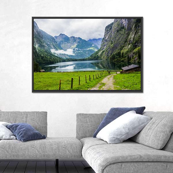 Small Restaurant In The Mountains Canvas Wall Art-3 Horizontal-Gallery Wrap-25" x 16"-Tiaracle