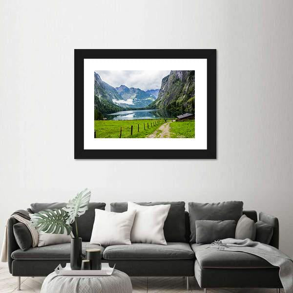 Small Restaurant In The Mountains Canvas Wall Art-3 Horizontal-Gallery Wrap-25" x 16"-Tiaracle