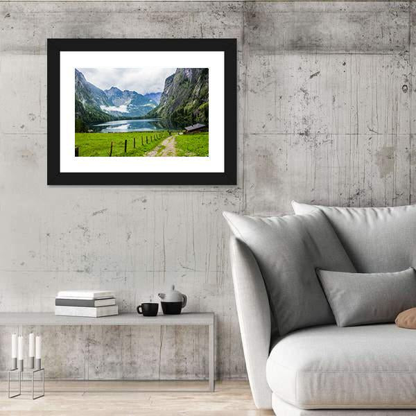 Small Restaurant In The Mountains Canvas Wall Art-3 Horizontal-Gallery Wrap-25" x 16"-Tiaracle