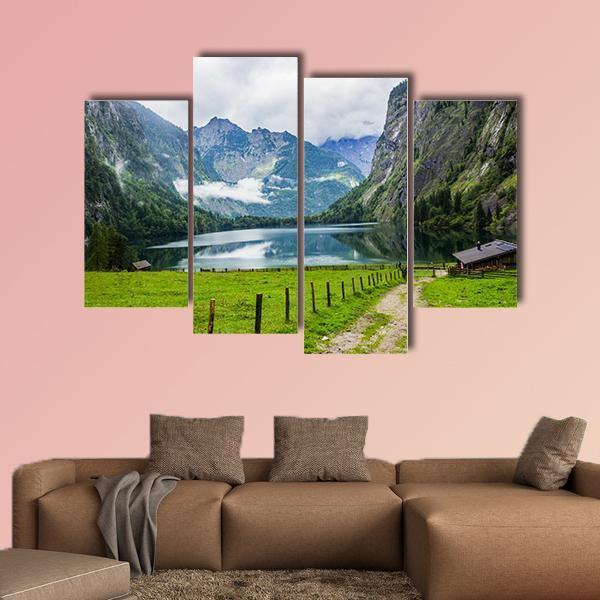 Small Restaurant In The Mountains Canvas Wall Art-4 Pop-Gallery Wrap-50" x 32"-Tiaracle