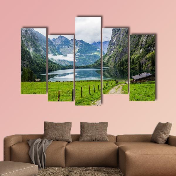 Small Restaurant In The Mountains Canvas Wall Art-5 Pop-Gallery Wrap-47" x 32"-Tiaracle