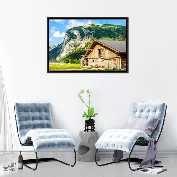 Small Valley Engalm Canvas Wall Art-1 Piece-Floating Frame-24" x 16"-Tiaracle