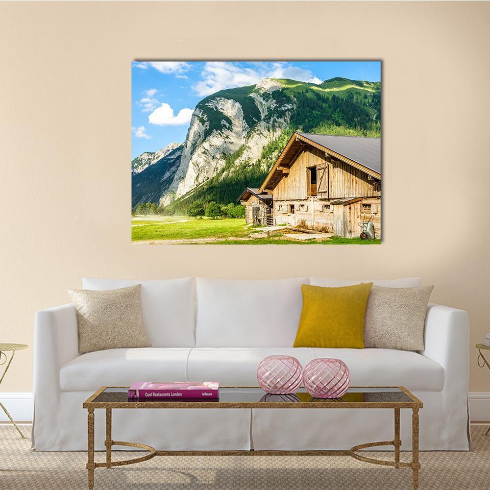 Small Valley Engalm Canvas Wall Art-1 Piece-Gallery Wrap-48" x 32"-Tiaracle
