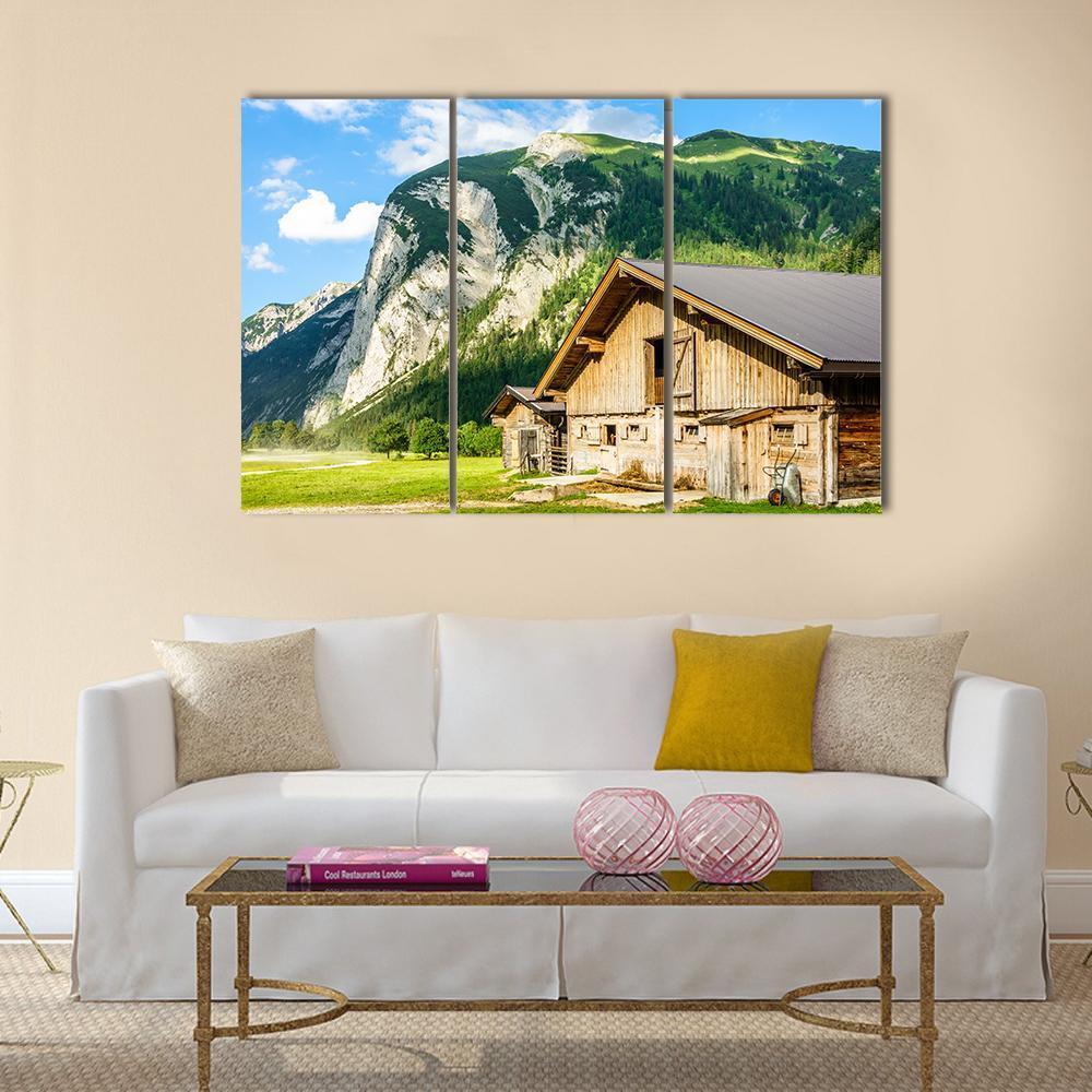 Small Valley Engalm Canvas Wall Art-3 Horizontal-Gallery Wrap-37" x 24"-Tiaracle