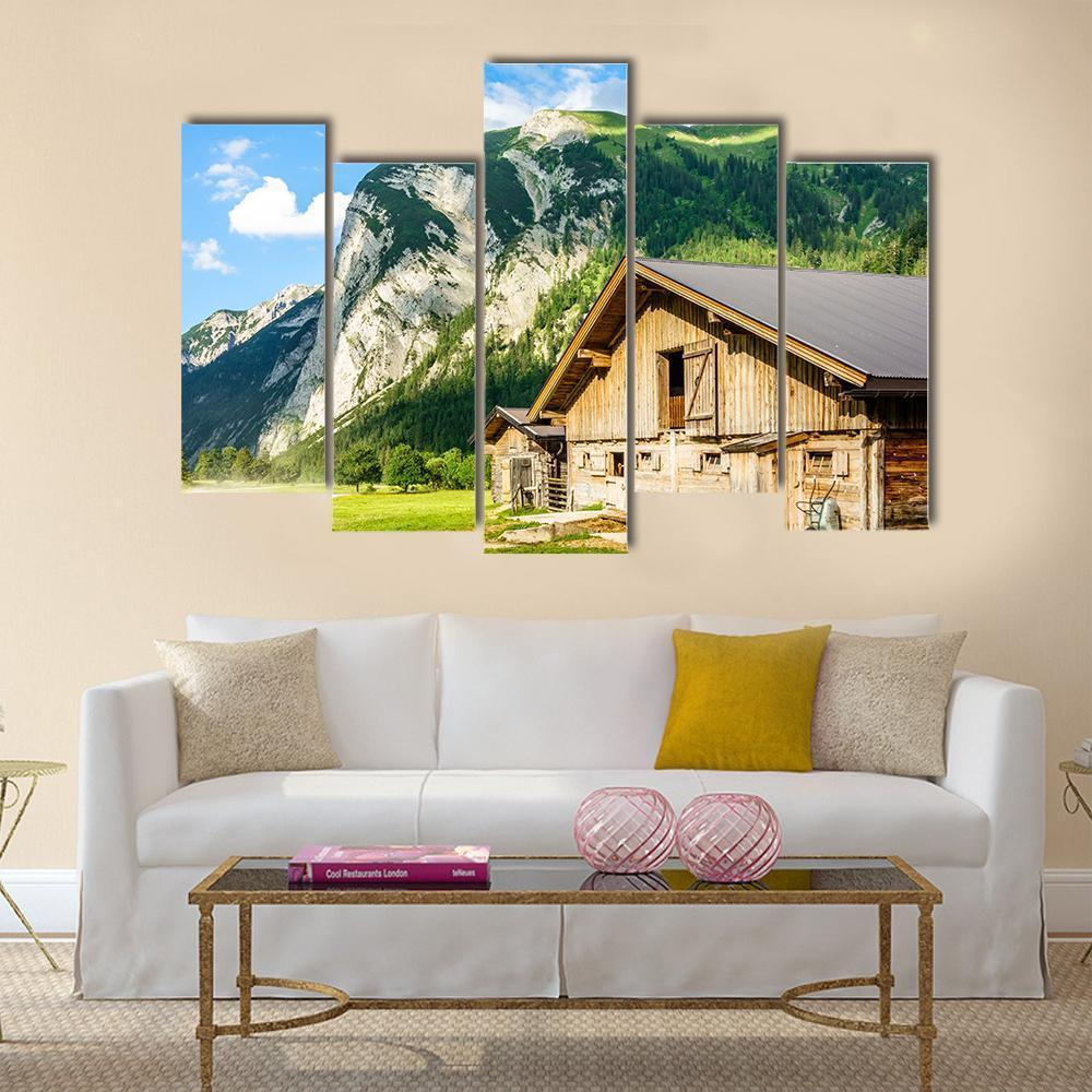 Small Valley Engalm Canvas Wall Art-5 Pop-Gallery Wrap-47" x 32"-Tiaracle