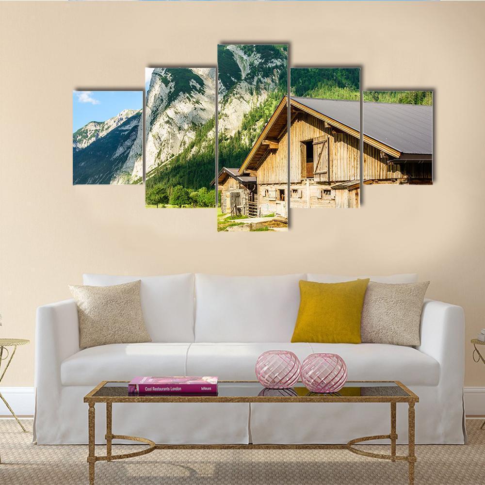 Small Valley Engalm Canvas Wall Art-5 Star-Gallery Wrap-62" x 32"-Tiaracle