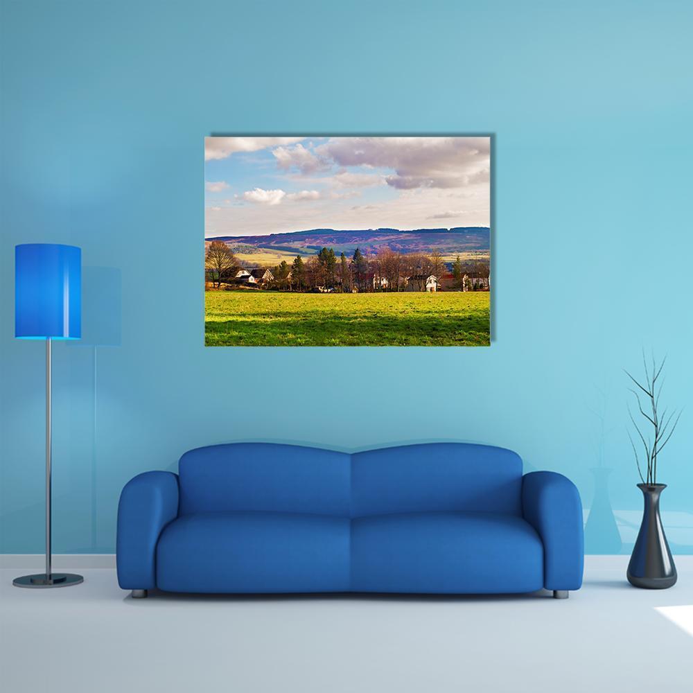 Small Village Near Balloch Canvas Wall Art-5 Star-Gallery Wrap-62" x 32"-Tiaracle