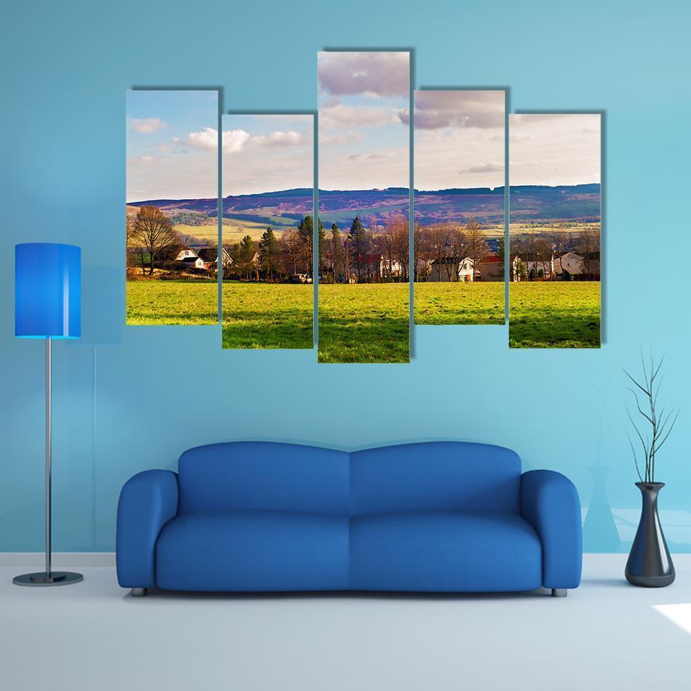 Small Village Near Balloch Canvas Wall Art-5 Pop-Gallery Wrap-47" x 32"-Tiaracle