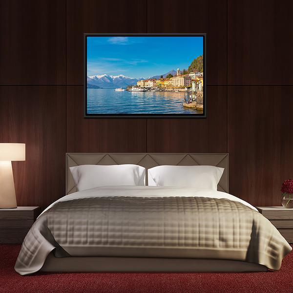 Small Village On Lake Como Canvas Wall Art-3 Horizontal-Gallery Wrap-25" x 16"-Tiaracle