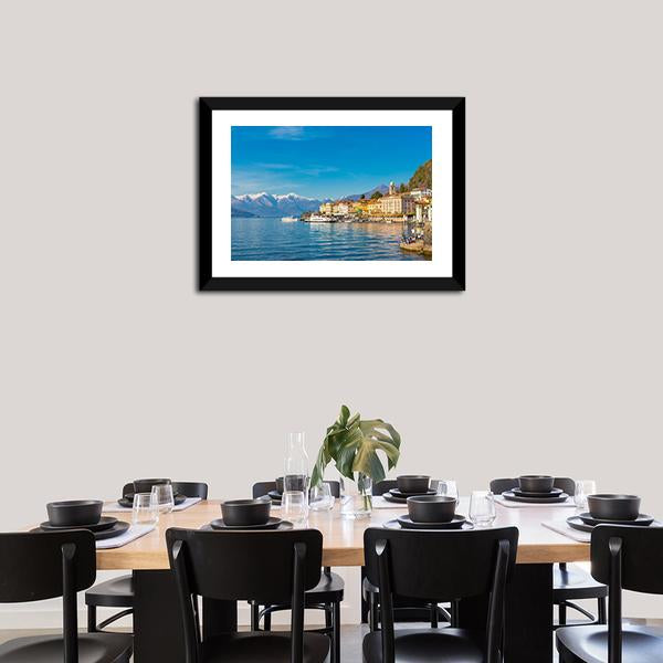 Small Village On Lake Como Canvas Wall Art-3 Horizontal-Gallery Wrap-25" x 16"-Tiaracle