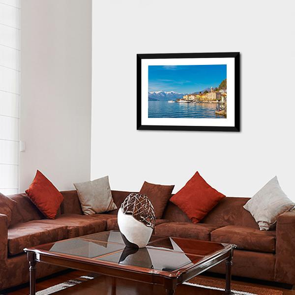 Small Village On Lake Como Canvas Wall Art-3 Horizontal-Gallery Wrap-25" x 16"-Tiaracle