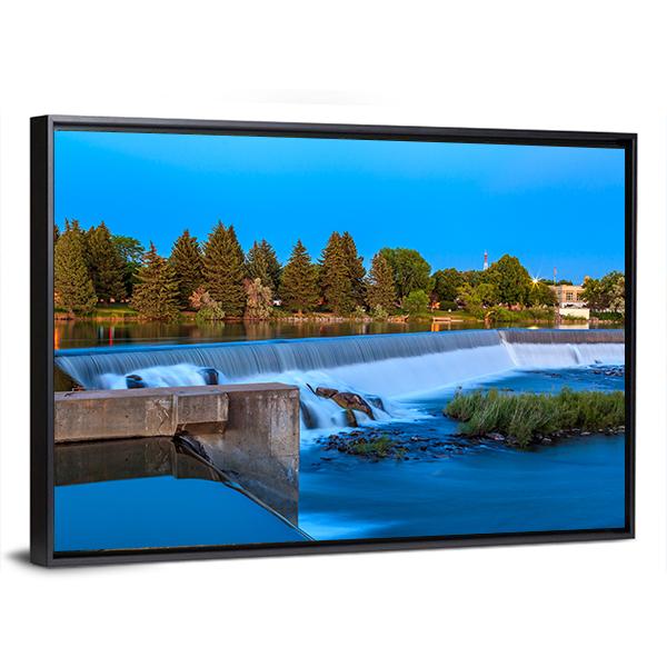 Small Waterfall On Snake River Canvas Wall Art-3 Horizontal-Gallery Wrap-25" x 16"-Tiaracle