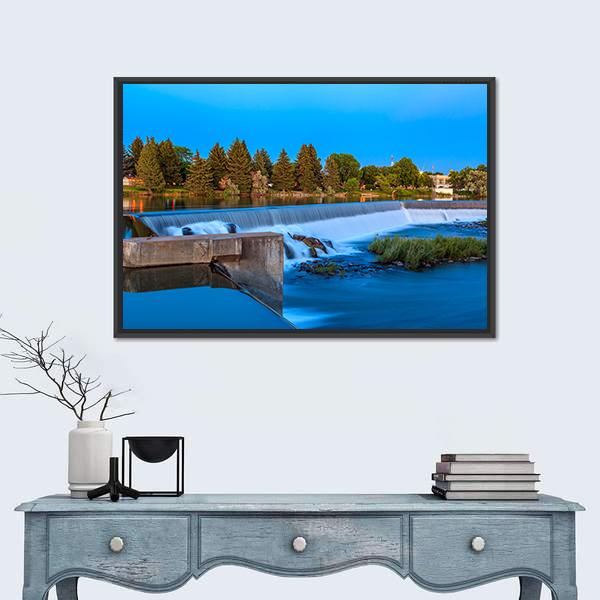 Small Waterfall On Snake River Canvas Wall Art-3 Horizontal-Gallery Wrap-25" x 16"-Tiaracle