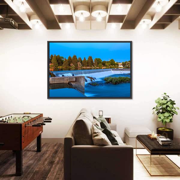 Small Waterfall On Snake River Canvas Wall Art-3 Horizontal-Gallery Wrap-25" x 16"-Tiaracle