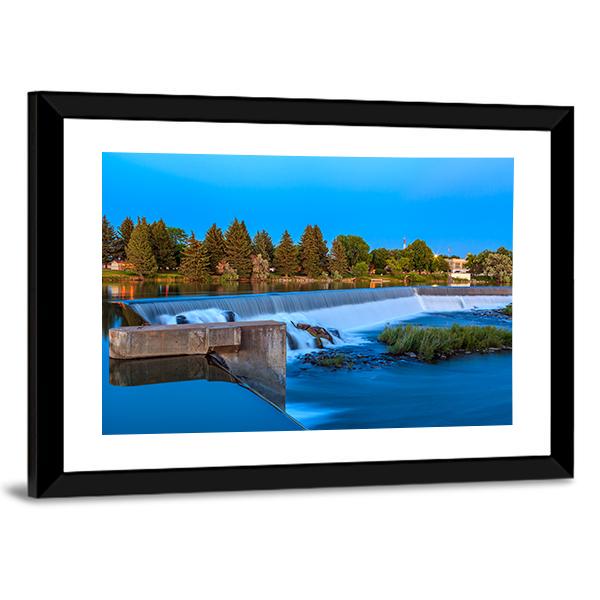 Small Waterfall On Snake River Canvas Wall Art-3 Horizontal-Gallery Wrap-25" x 16"-Tiaracle