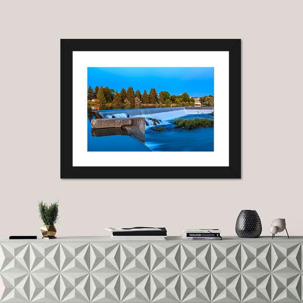 Small Waterfall On Snake River Canvas Wall Art-3 Horizontal-Gallery Wrap-25" x 16"-Tiaracle
