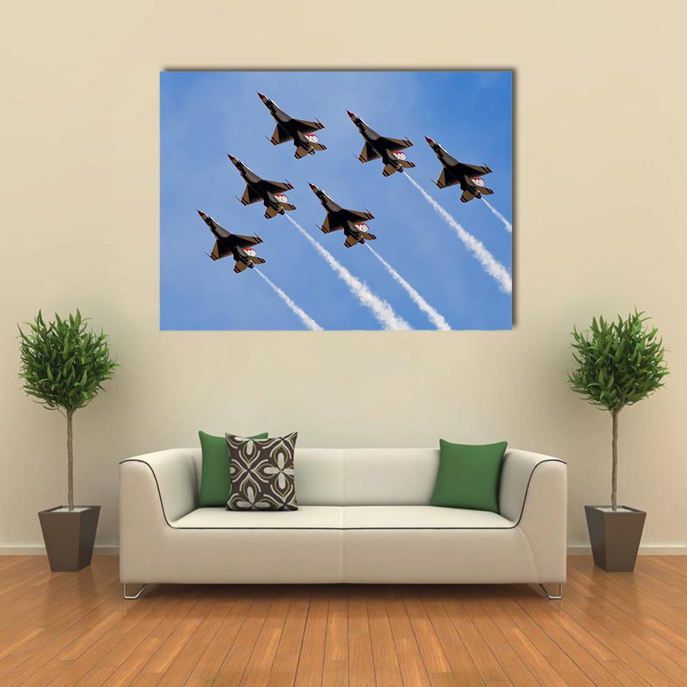 Smoke From Army Jets At Airshow Canvas Wall Art-4 Square-Gallery Wrap-17" x 17"-Tiaracle