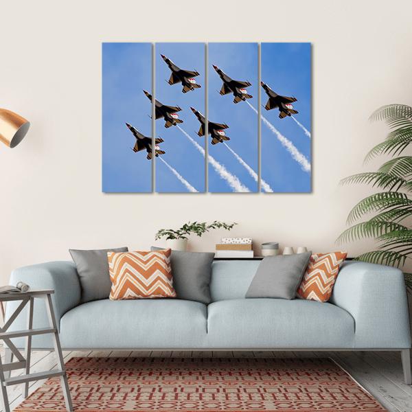 Smoke From Army Jets At Airshow Canvas Wall Art-4 Horizontal-Gallery Wrap-34" x 24"-Tiaracle