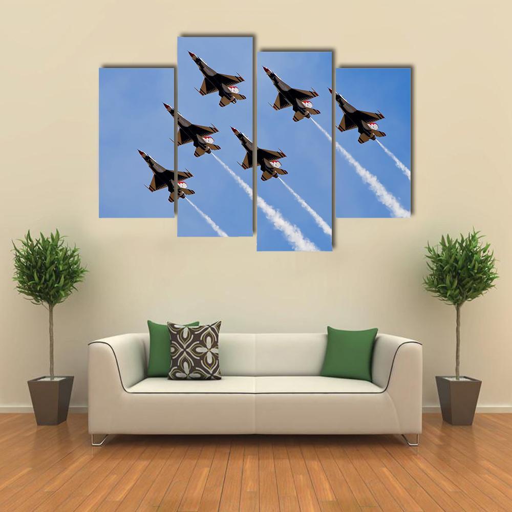 Smoke From Army Jets At Airshow Canvas Wall Art-4 Pop-Gallery Wrap-50" x 32"-Tiaracle