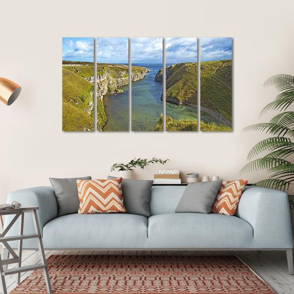 Smoo Cave Bay Landscape Canvas Wall Art-5 Horizontal-Gallery Wrap-22" x 12"-Tiaracle
