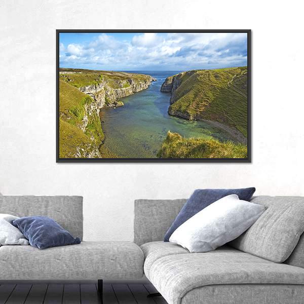 Smoo Cave Bay Landscape Canvas Wall Art-3 Horizontal-Gallery Wrap-25" x 16"-Tiaracle