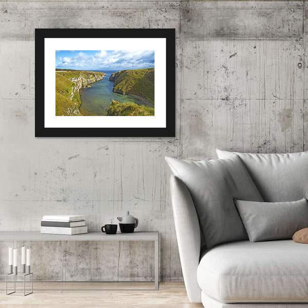 Smoo Cave Bay Landscape Canvas Wall Art-3 Horizontal-Gallery Wrap-25" x 16"-Tiaracle