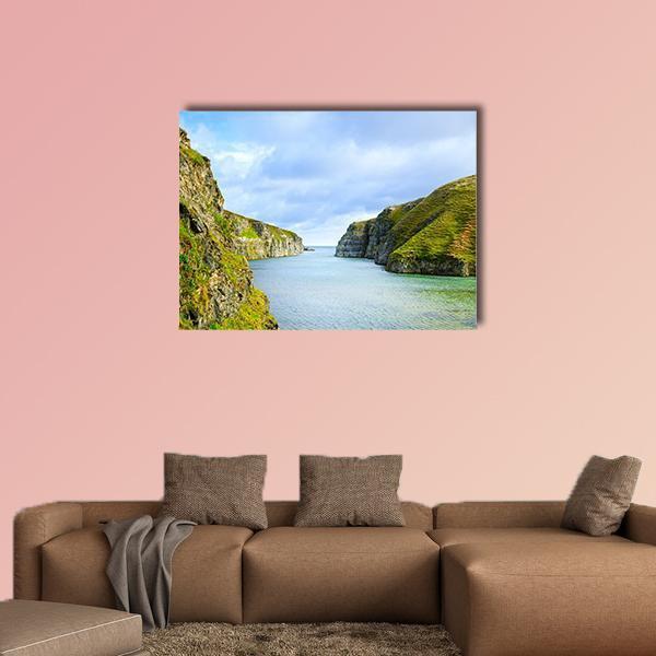 Smoo Cave Bay Landscape In Durness Canvas Wall Art-4 Horizontal-Gallery Wrap-34" x 24"-Tiaracle