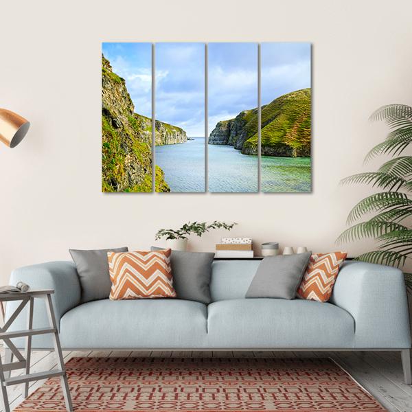 Smoo Cave Bay Landscape In Durness Canvas Wall Art-4 Horizontal-Gallery Wrap-34" x 24"-Tiaracle