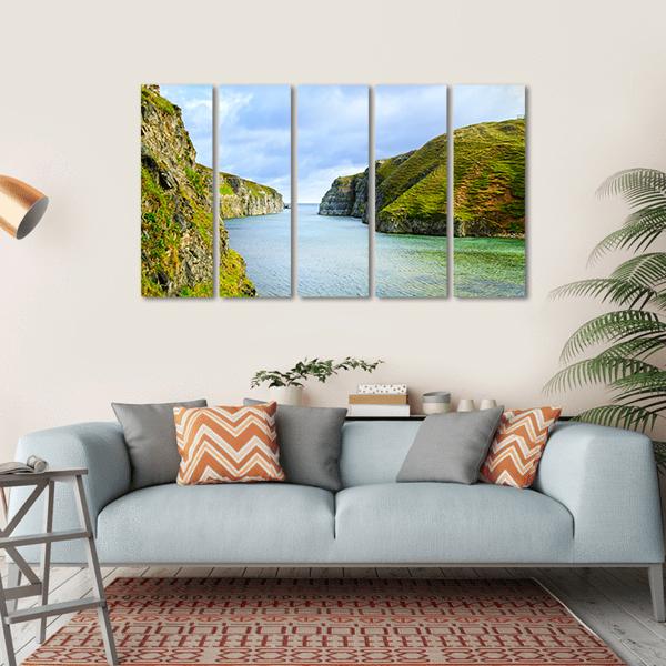 Smoo Cave Bay Landscape In Durness Canvas Wall Art-5 Horizontal-Gallery Wrap-22" x 12"-Tiaracle