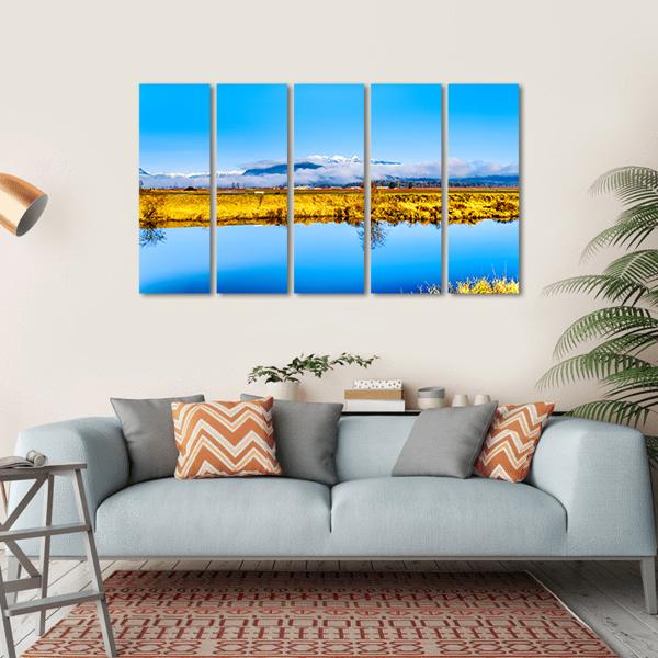 Smooth Surface Of Alouette River Canvas Wall Art-5 Horizontal-Gallery Wrap-22" x 12"-Tiaracle