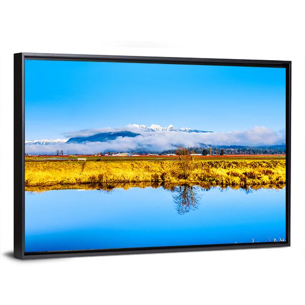 Smooth Surface Of Alouette River Canvas Wall Art-3 Horizontal-Gallery Wrap-25" x 16"-Tiaracle