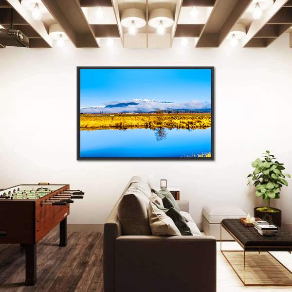 Smooth Surface Of Alouette River Canvas Wall Art-3 Horizontal-Gallery Wrap-25" x 16"-Tiaracle