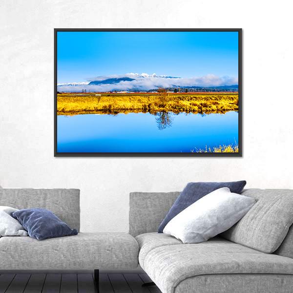 Smooth Surface Of Alouette River Canvas Wall Art-3 Horizontal-Gallery Wrap-25" x 16"-Tiaracle