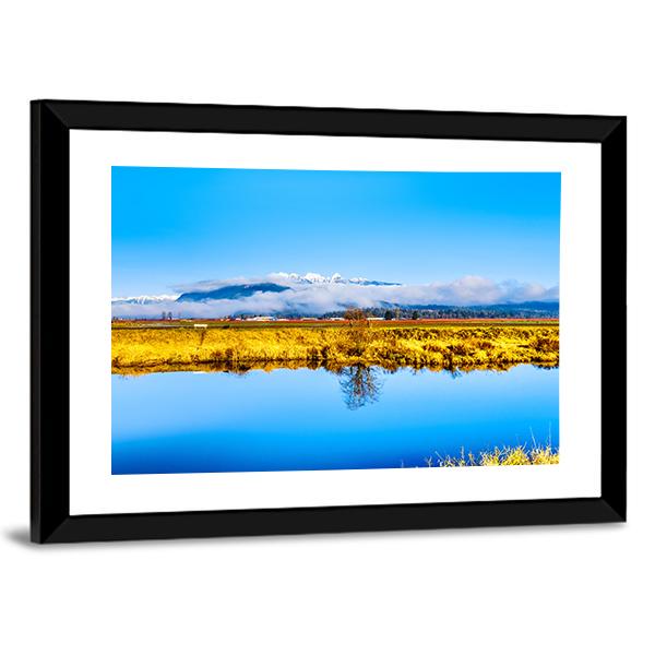Smooth Surface Of Alouette River Canvas Wall Art-3 Horizontal-Gallery Wrap-25" x 16"-Tiaracle