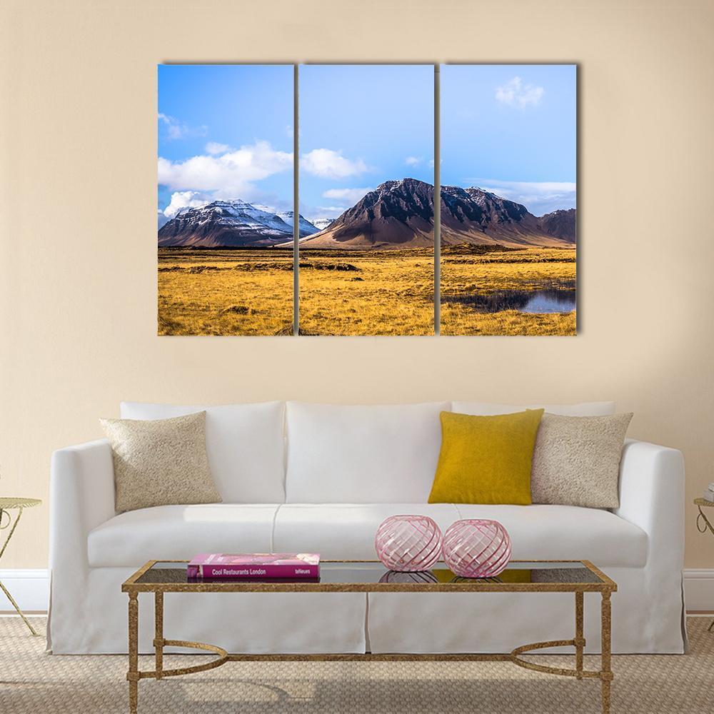 Snaefellsjoekull National Park In Iceland Canvas Wall Art-3 Horizontal-Gallery Wrap-37" x 24"-Tiaracle