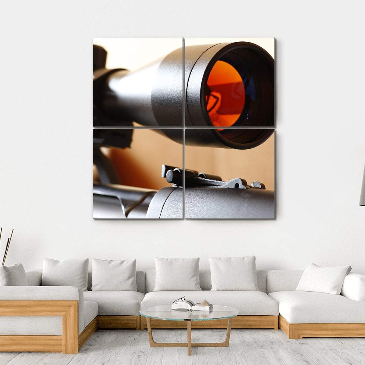 Sniper Rifle Scope Canvas Wall Art-4 Square-Gallery Wrap-17" x 17"-Tiaracle