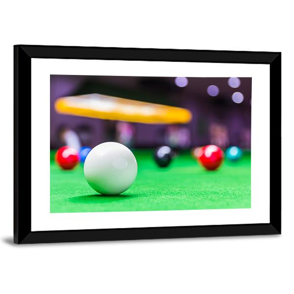 Snooker Ball On Snooker Table Canvas Wall Art-3 Horizontal-Gallery Wrap-25&quot; x 16&quot;-Tiaracle