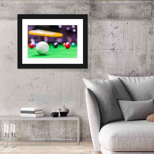 Snooker Ball On Snooker Table Canvas Wall Art-3 Horizontal-Gallery Wrap-25&quot; x 16&quot;-Tiaracle