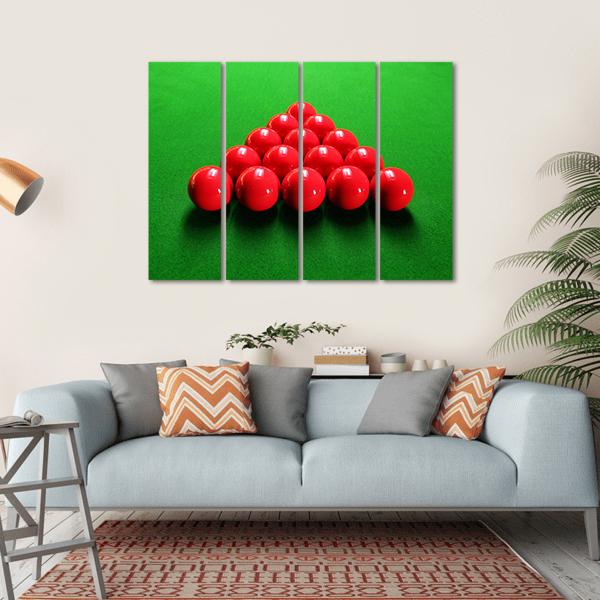 Snooker Balls Arranged In Triangular Shape Ready For Play Canvas Wall Art-4 Horizontal-Gallery Wrap-34" x 24"-Tiaracle