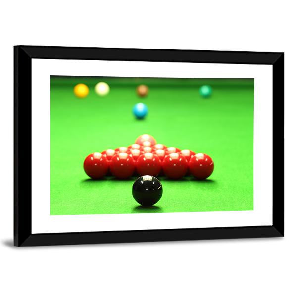 Snooker Balls Ready For Shot Canvas Wall Art-3 Horizontal-Gallery Wrap-25&quot; x 16&quot;-Tiaracle