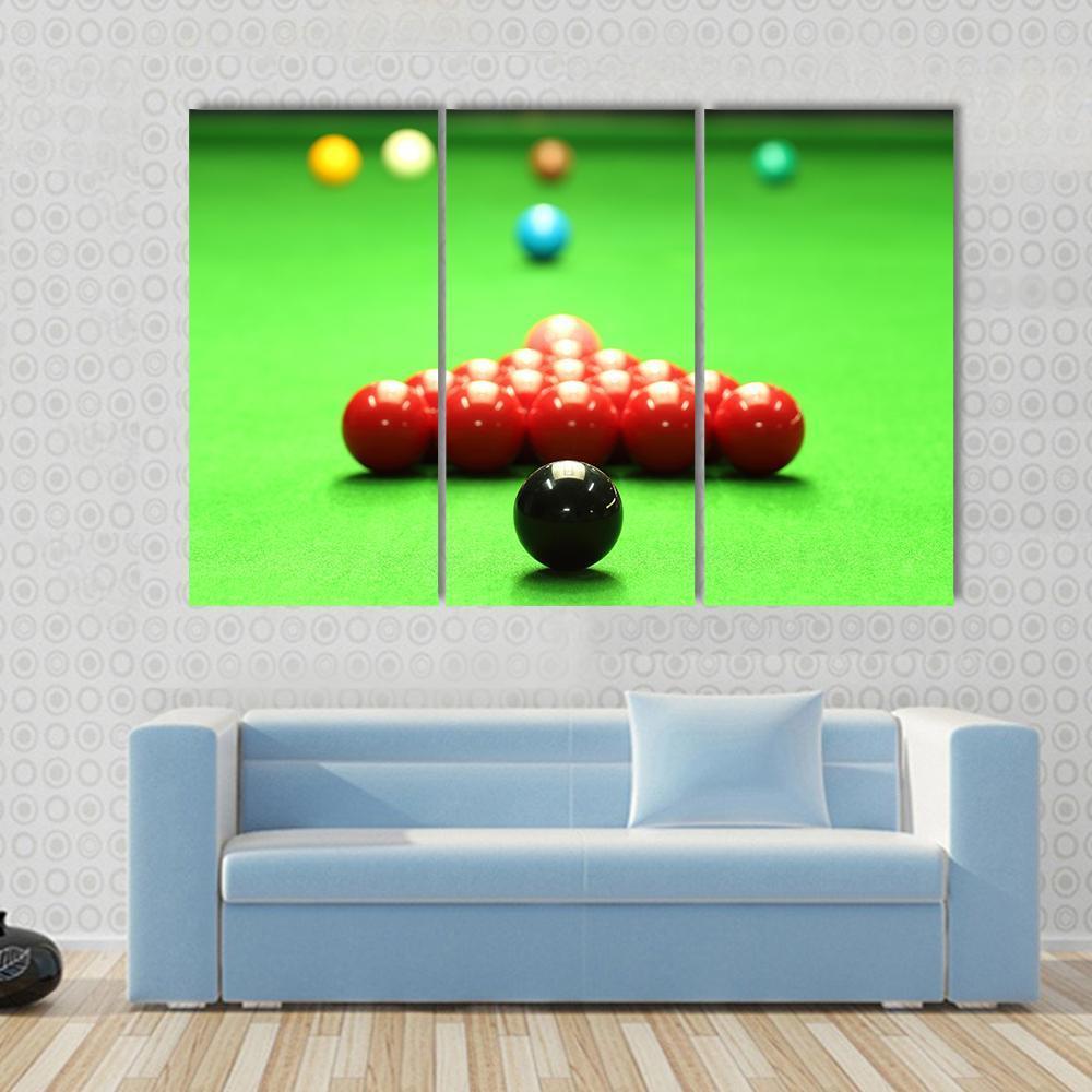 Snooker Balls Ready For Shot Canvas Wall Art