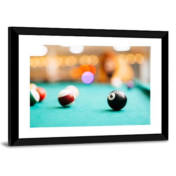 Snooker Eight Ball Pool Canvas Wall Art-3 Horizontal-Gallery Wrap-25&quot; x 16&quot;-Tiaracle