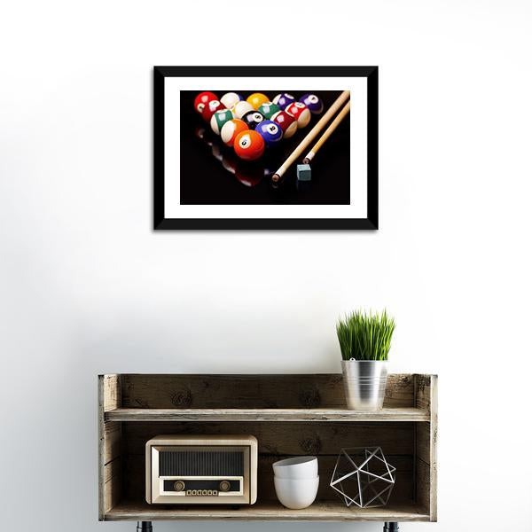 Snooker Equipment Canvas Wall Art-1 Piece-Framed Print-20&quot; x 16&quot;-Tiaracle