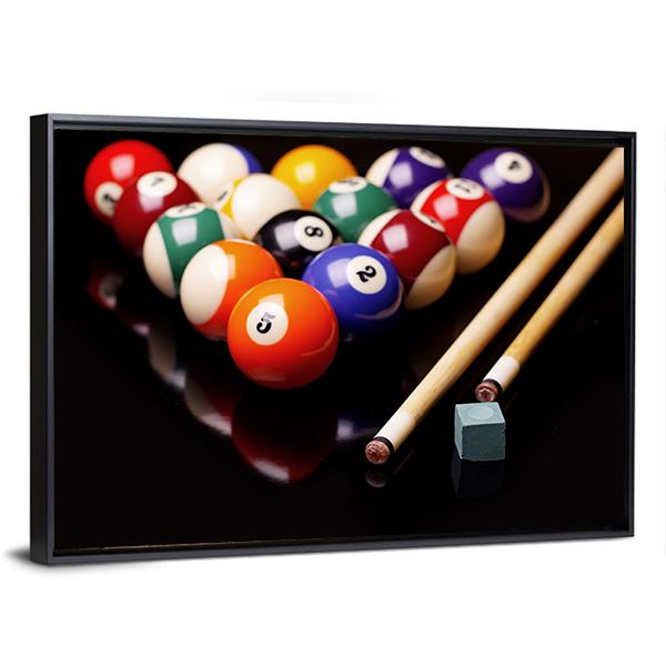 Snooker Equipment Canvas Wall Art-5 Horizontal-Gallery Wrap-22&quot; x 12&quot;-Tiaracle