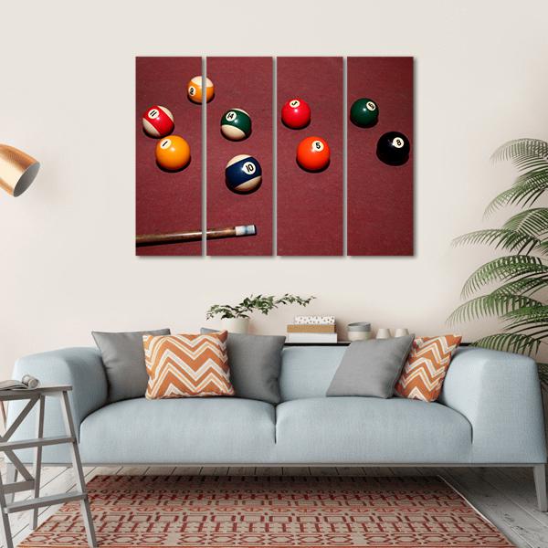 Snooker Pool Canvas Wall Art-4 Horizontal-Gallery Wrap-34&quot; x 24&quot;-Tiaracle