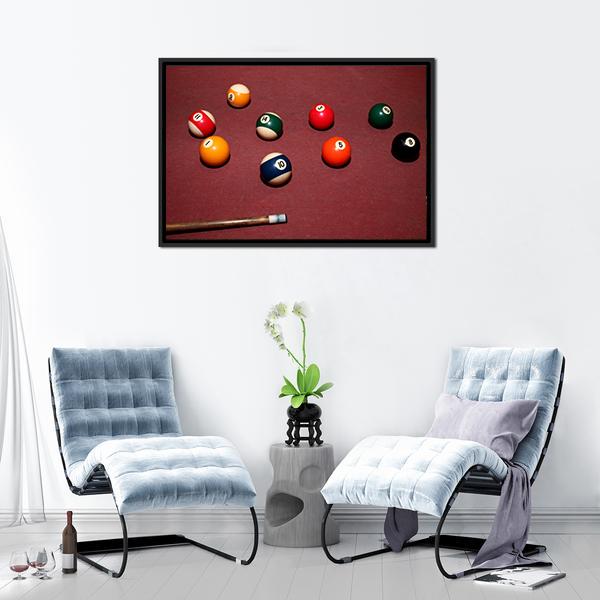 Snooker Pool Canvas Wall Art-5 Horizontal-Gallery Wrap-22" x 12"-Tiaracle