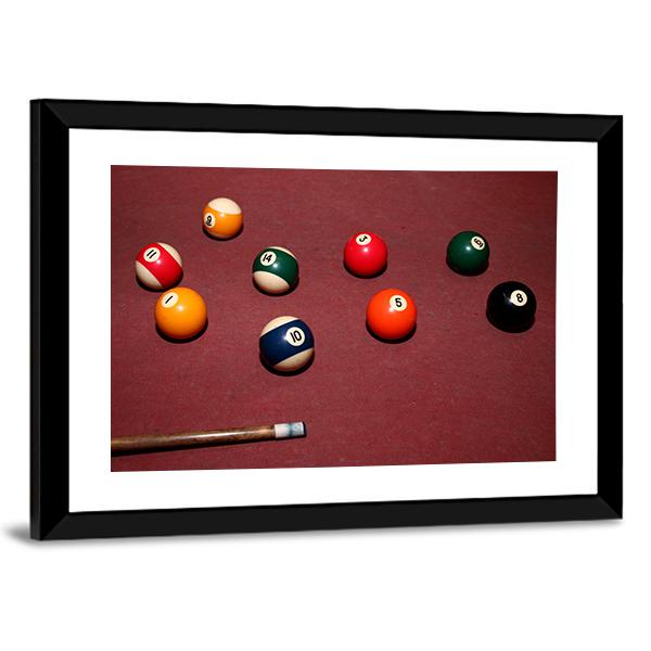 Snooker Pool Canvas Wall Art-5 Horizontal-Gallery Wrap-22&quot; x 12&quot;-Tiaracle